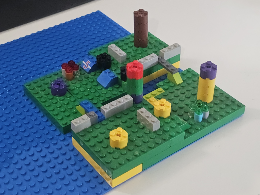 The battle arena shown in the previous devlog, now built with Lego.